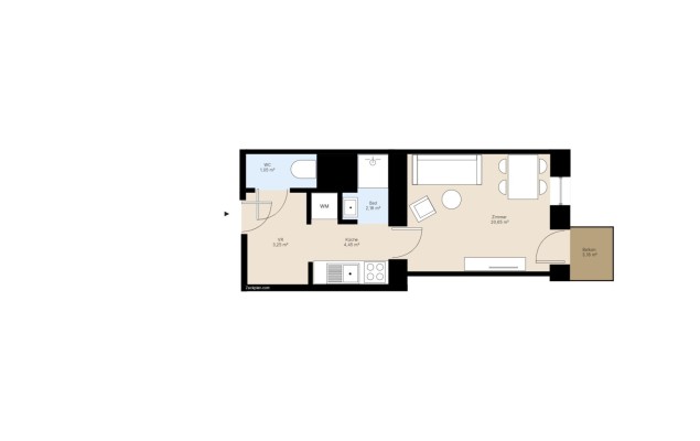 Top 6 / Eigentumswohnung 31,58 m² mit Balkon Top 6 / Eigentumswohnung 31,58 m² mit Balkon