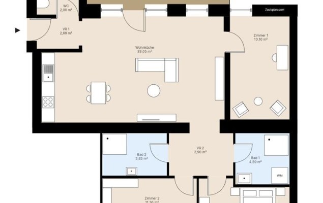 Top 10-12 / Eigentumswohnung 83,47 m² mit Balkon