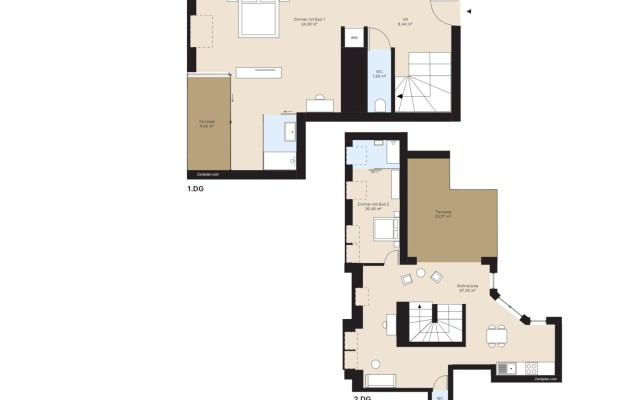 Top 39 / Dachgeschoß Eigentumswohnung 130,10 m² mit 2 Terrassen